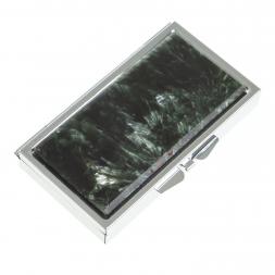 Таблетница на 3 отделения камень серафинит цвет серебро