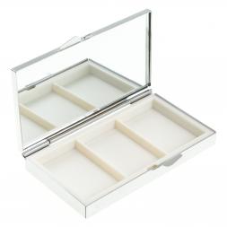 Таблетница на 3 отделения камень серафинит цвет серебро