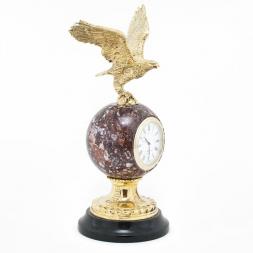 Настольные часы из камня и бронзы &amp;quot;Орел на шаре&amp;quot; креноид