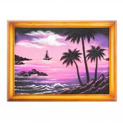 Картина "Морской пейзаж" багет дерево 36х46 см, каменная крошка