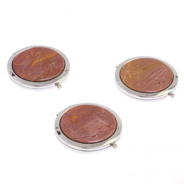 Зеркало круглое из яшмы цвет серебро 125525