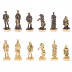 Шахматы бронзовые &amp;quot;Европейские&amp;quot; доска 32х32 см змеевик