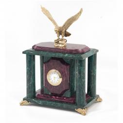 Часы &amp;quot;Орел&amp;quot; камень змеевик бронза