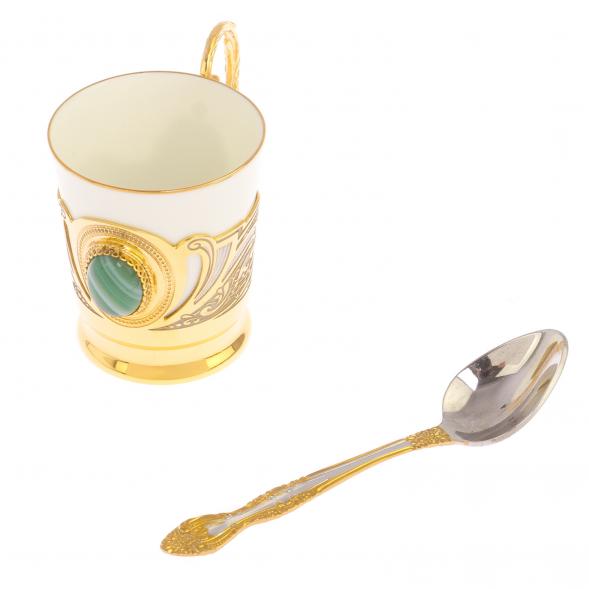 Кофейная чашка &amp;quot;Агат&amp;quot; из зеленого агата 80 мл Златоуст 126055