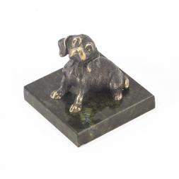Статуэтка &amp;quot;Собачка средняя №8&amp;quot; бронза змеевик