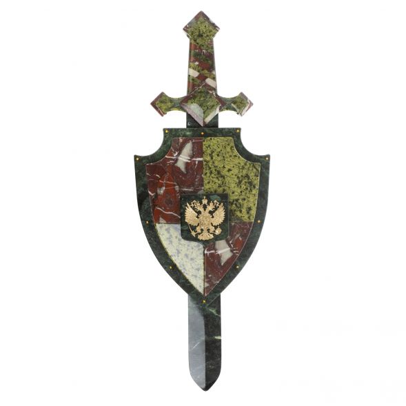 Сувенир из камня &amp;quot;Щит и меч&amp;quot; с креплением на стену 127674