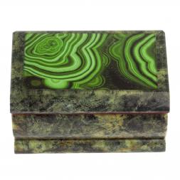 Шкатулка с иллюстрацией под малахит 10,5х6,5х5,5 см