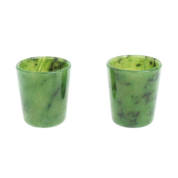 Набор стопок 2 шт из нефрита 4х4х4,5 см 30 мл 128299