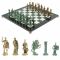Шахматы "Римские войны" фигуры бронза / патина 44х44 см мрамор змеевик