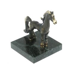 Статуэтка из бронзы &amp;quot;Лошадка&amp;quot; на шабровском змеевике