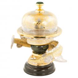 Икорница из камня нефрит &amp;quot;Осетр&amp;quot; Златоуст