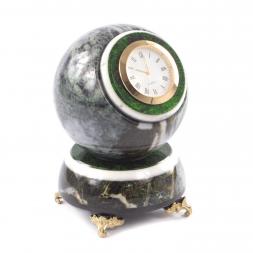 Настольные часы "Шар Антистресс" камень змеевик 9,5 см