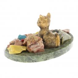 Сувенир &amp;quot;Питерский кот&amp;quot; камень змеевик