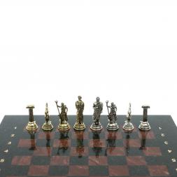 Шахматы &amp;quot;Подвиги Геракла&amp;quot; доска 28х28 см лемезит змеевик