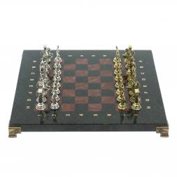 Шахматы &amp;quot;Подвиги Геракла&amp;quot; доска 28х28 см лемезит змеевик