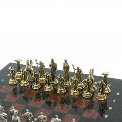 Шахматы &amp;quot;Подвиги Геракла&amp;quot; доска 28х28 см лемезит змеевик