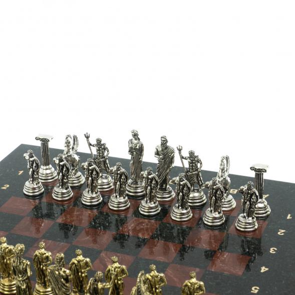 Шахматы &amp;quot;Подвиги Геракла&amp;quot; доска 28х28 см лемезит змеевик 122702