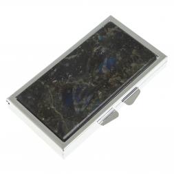 Таблетница на 3 отделения камень лабрадор цвет серебро