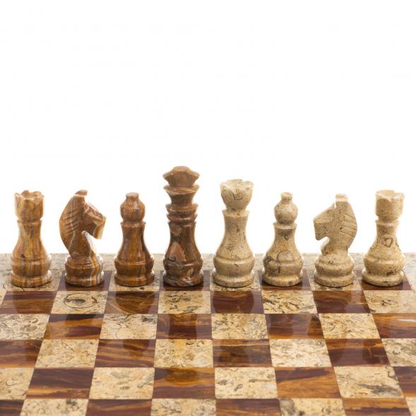 Шахматы &amp;quot;Узоры&amp;quot; доска 30х30 см оникс ракушечник 123541