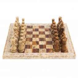 Шахматы "Узоры" доска 30х30 см оникс ракушечник