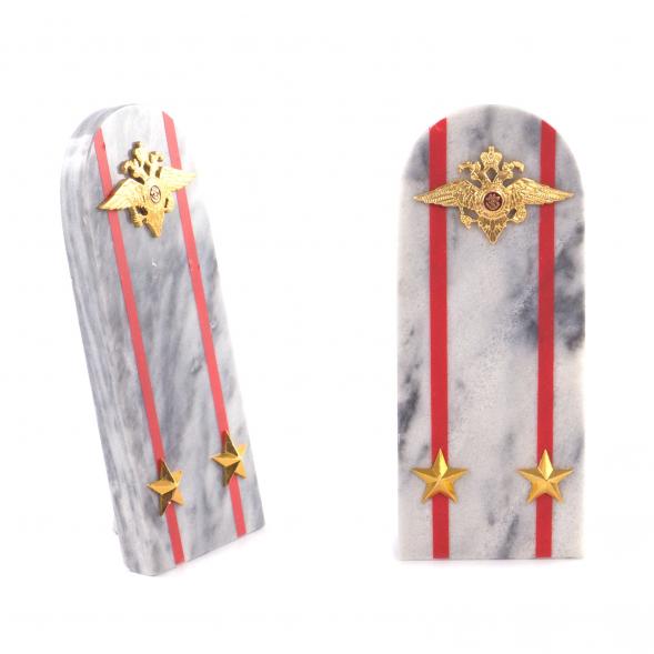 Сувенир &amp;quot;Погон Подполковник МВД&amp;quot; камень мрамор 116379