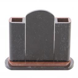 Часы настольные с карандашницей &amp;quot;Герб РФ&amp;quot; камень лемезит