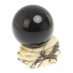 Композиция с шаром &amp;quot;Ящерица на скале&amp;quot; из мрамора 10,5 см