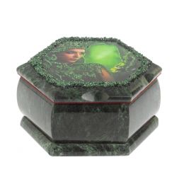 Каменная шкатулка "Хозяйка медной горы" 14х12,5х7 см