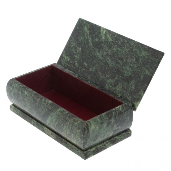 Шкатулка с пейзажем &amp;quot;Зимний рассвет&amp;quot; из шабровского змеевика 18х9х6,5 см 127830