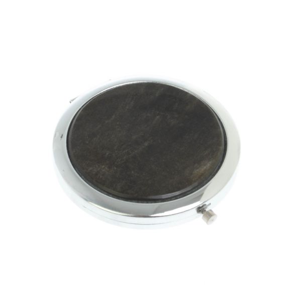 Зеркало круглое из камня золотистый обсидиан цвет серебро 127982