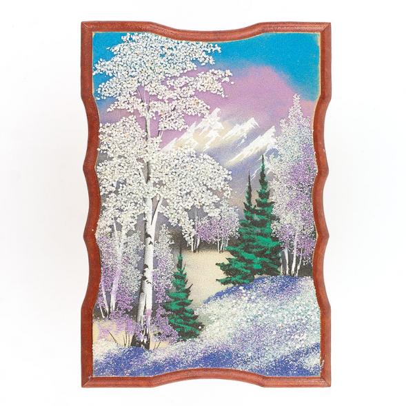 Панно прямоугольное &amp;quot;Зима&amp;quot; 27х18 см каменная крошка 119526