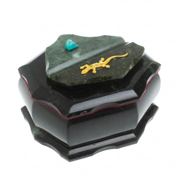 Шкатулка &amp;quot;Ракушка&amp;quot; камень змеевик 14х10х9 см 128533