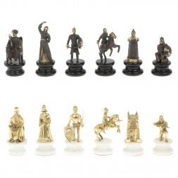 Шахматы &amp;quot;Турецко-Европейская война&amp;quot; бронза мрамор 48х48 см
