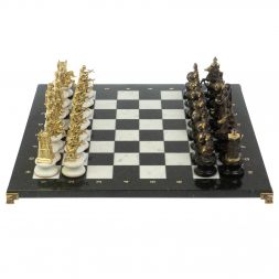 Шахматы &amp;quot;Турецко-Европейская война&amp;quot; бронза мрамор 48х48 см