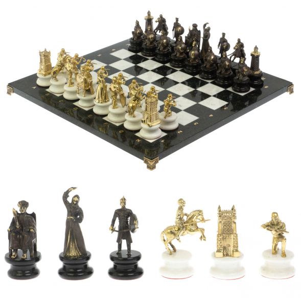 Шахматы &amp;quot;Турецко-Европейская война&amp;quot; бронза мрамор 48х48 см 128680