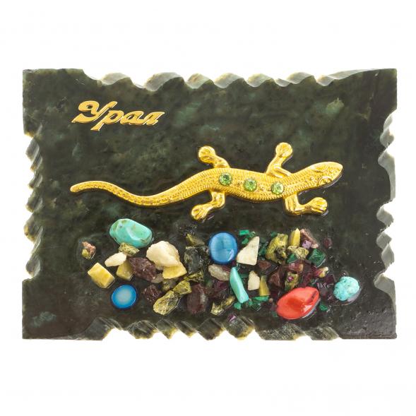 Магнит с ящерицей &amp;quot;Урал&amp;quot; змеевик 120086