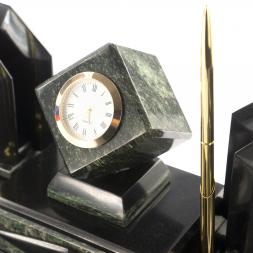 Письменный набор для руководителя из камня змеевик