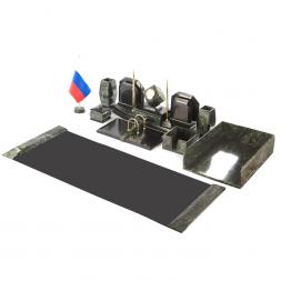 Письменный набор для руководителя из камня змеевик