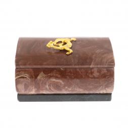 Шкатулка &amp;quot;Ящерица&amp;quot; из лемезита 9х6,5х5 см