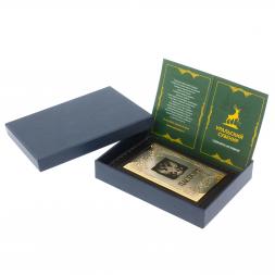 Обложка для паспорта &amp;quot;Герб России&amp;quot; черная кожа Златоуст