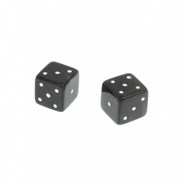 Кубики зарики 1 см из черного обсидиана 2 шт 122041