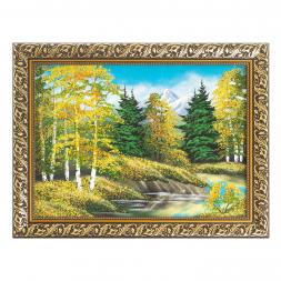 Картина "Осенний пейзаж" багет 36х46 см, каменная крошка