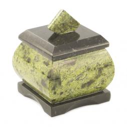 Шкатулка для украшений камень змеевик 5,5х5,5х6,5 см