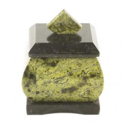 Шкатулка для украшений камень змеевик 5,5х5,5х6,5 см