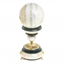 Сувенир шар антистресс "Слон" мрамор, змеевик, бронза