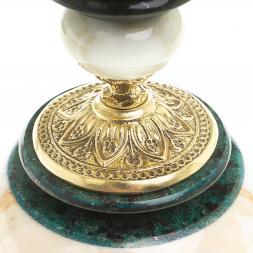 Сувенир шар антистресс "Слон" мрамор, змеевик, бронза