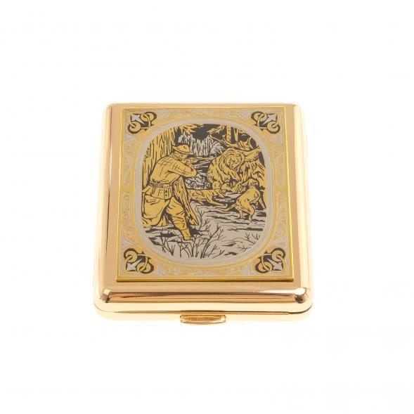 Портсигар с гравюрой &amp;quot;Охота&amp;quot; Златоуст 124246