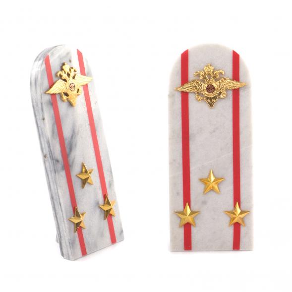 Сувенир &amp;quot;Погон Полковник МВД&amp;quot; камень мрамор 116380