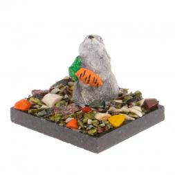 Сувенир &amp;quot;Кролик с морковкой&amp;quot; змеевик