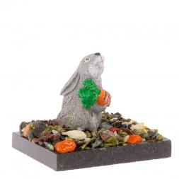 Сувенир &amp;quot;Кролик с морковкой&amp;quot; змеевик